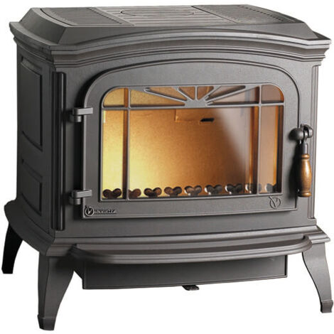 Estufa de Leña de Hierro Fundido BRADFORD ANTRACITA de 9 kW con Salida Superior o Trasera de 150 mm