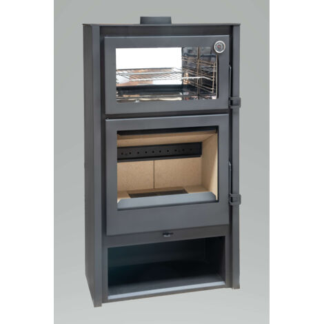 Estufa de Leña de Acero con Horno FORNO L de 7,4 kW y Salida Superior de 150 mm