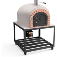 MOVELAR - Horno de Leña Exterior de Obra GRAN CANÁRIA (Blanco - 120 x 120 x 170 cm) – Horno de obra aislado con corcho y 3 mantas cerámicas para cocina exterior con leña - REF: M00051