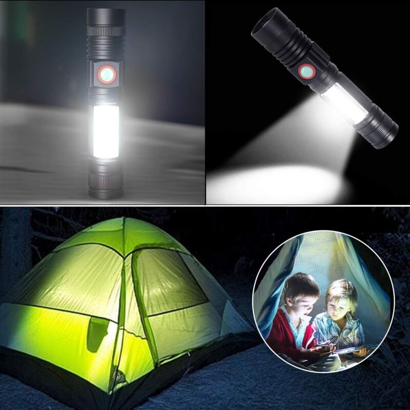 Lampe de poche COB magnétique, lampe de réparation et d'entretien  automobile, lumière à main éblouissante, rechargeable par USB, importé -  AliExpress