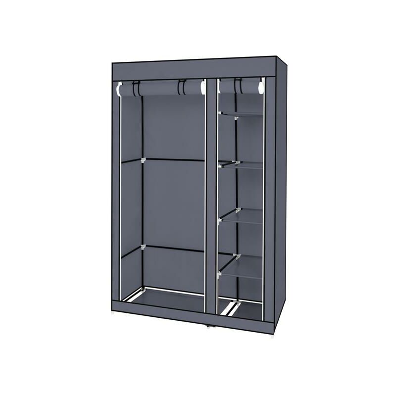 Armoire Penderie de Vêtement Meuble Rangement en Tissu Imperméable  Anti-poussière ,gris,110x45x175cm