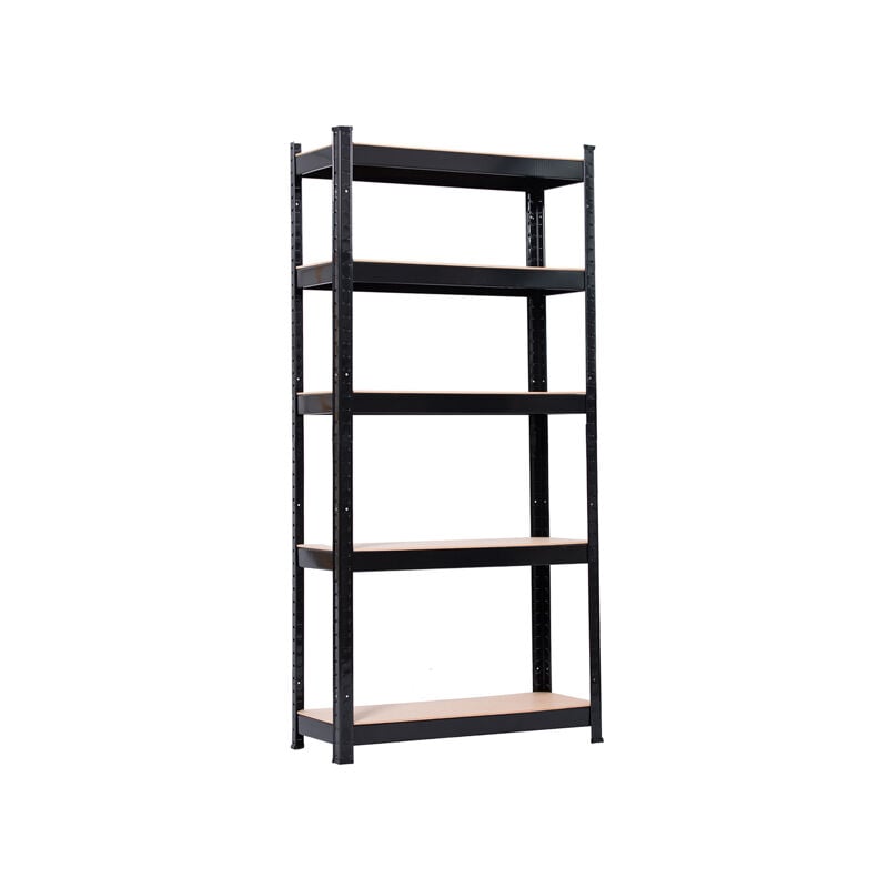 shelfplaza® BLACK 180x80x60 cm Étagère charge lourde / meuble etagere noir  metal avec 5 niveaux / capacité charge 175kg / meuble etagere metal noir  comme étagère rangement ou étagère garage