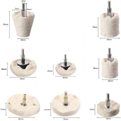 6 Pièces Roues De Polissage Pour Perceuse - Tampons Disques Coton Pour Métal, Bois, Plastique Et Verre