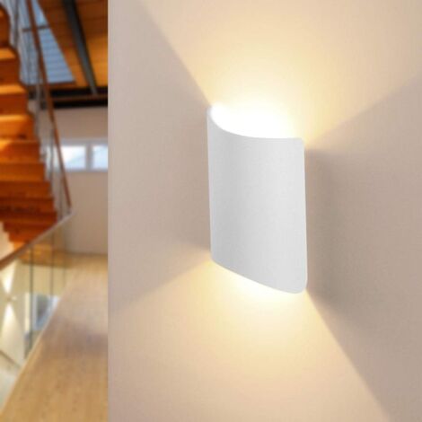 16W Applique Murale LED Intérieur Extérieur Huat en bas Applique Murale LED Moderne Blanc Chaud Étanche IP65 Intérieur Aluminium Appliques Murales pour Salon Escalier Couloir Chambre Jardin [Classe én