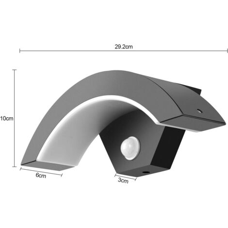Applique murale d'extérieur 15W avec détecteur de mouvement LED 3000K Blanc chaud Applique murale d'extérieur en aluminium pour jardin/salle de bain/porche/garage - RWLumière et éclairage / Éclairage 
