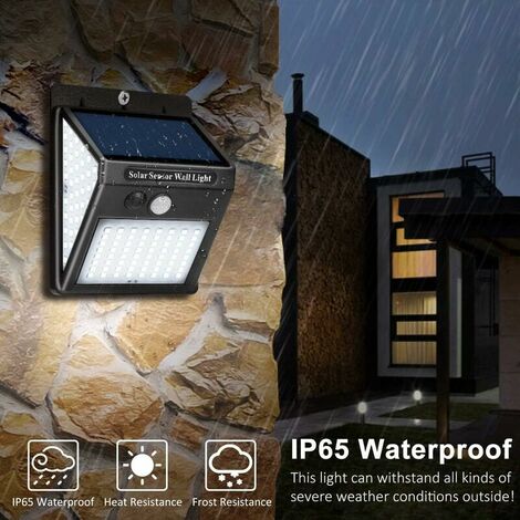 Lampe solaire，Lot de 4 144LED Lampe Solaire Exterieur Detecteur de Mouvement, 3000K Lumiere Solaire Exterieur 3 Modes 180°Eclairage Exterieur Solaire Etanche Spot Solaire Exterieur pour Jardin,Terrass