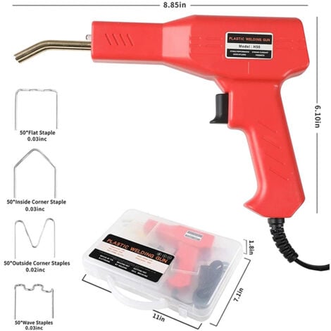 Soudeur plastique 50w Kit de réparation de pare-chocs de voiture de machine  de soudage en plastique chaud avec 200 pièces Agrafeuses chaudes E