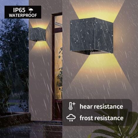 Applique murale LED 12 W moderne 3000 K réglable avec angle de faisceau, étanche IP65, montage en aluminium, applique murale LED pour couloir, salon, chambre à coucher, jardin (blanc chaud faisceau ) 