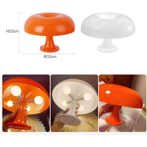Lampe de table champignon Lampe de table LED Lampe simple pour la décoration de la chambre (Couleur : Orange, Taille : EU22cm33cm) - RWLampe de chevet