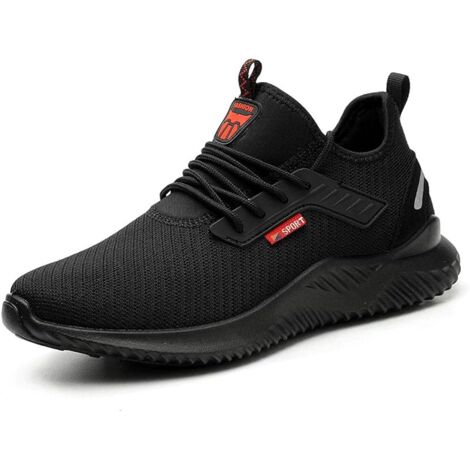 Chaussures de Sécurité Homme Femme Chaussures de Travail Légère Respirant Embout Acier Protection Basket de Securite （42  EU）