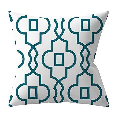Lot de 4 Housses de Coussin d'extérieur, Plante Verte,Coussins Décoratifs pour Jardin (45 x 45 cm, Turquoise)