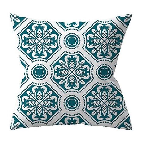 Lot de 4 Housses de Coussin d'extérieur, Plante Verte,Coussins Décoratifs pour Jardin (45 x 45 cm, Turquoise)