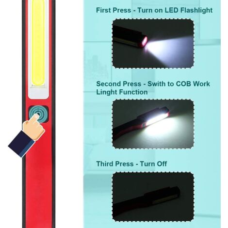Lampe Torche Led Rechargeable COB lampe de poche de travail étanche et