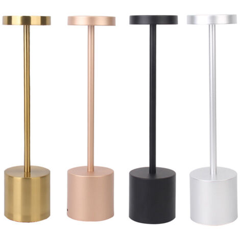 Lampe de bureau-Chargement USB Lampes de table sans fil, lampe de bureau LED rechargeable 1800mA , 3 modes de couleur