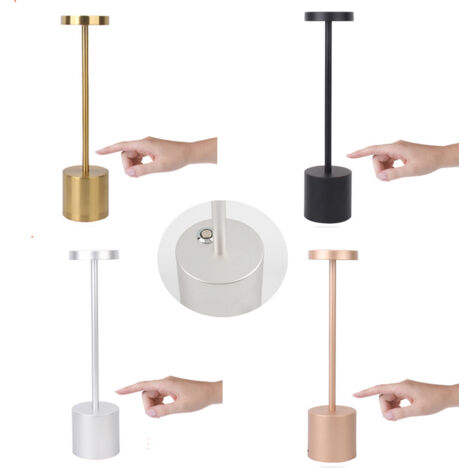 Lampe de bureau-Chargement USB Lampes de table sans fil, lampe de bureau LED rechargeable 1800mA , 3 modes de couleur