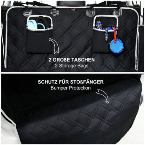 Accessoires de voiture pour chien- Protection Coffre Voiture pour Chien avec Protection latérale Universelle – Tapis de Protection Robuste pour Chien, 185 x 103 cm Couverture de Coffre pour Toutes Les