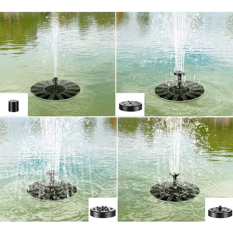 Fontaine solaire, pompe d'étang solaire 1.4w avec 4 effets, hauteur  maximale 70cm, pompe solaire, pompe de fontaine flottante solaire pour  étang de jardin ou fontaine d'aquarium B