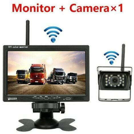 Système de caméra de recul pour véhicule avec moniteur sans fil de 4.3″