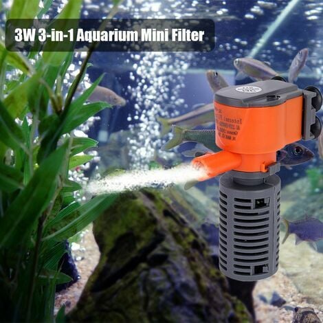 3W/5W 3-En-1 Mini Filtre Aquarium Poisson Éponge Filtre