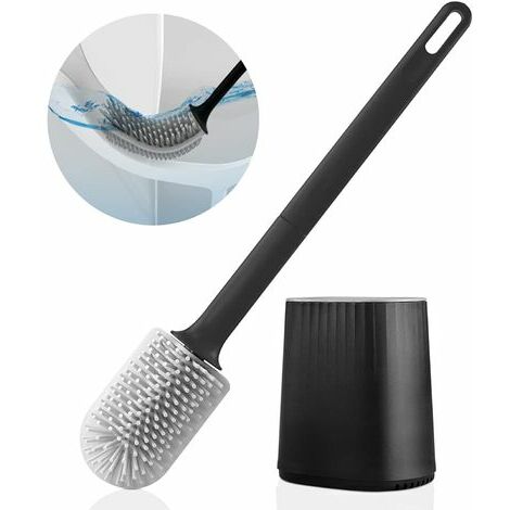 Brosse wc silicone avec support
