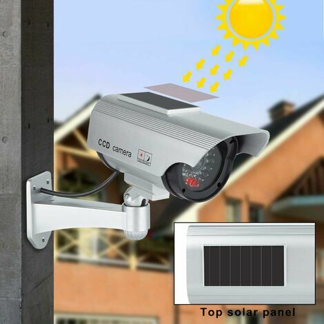 FISHTEC Camera Factice Exterieur CCTV - Fausse Camera de Videosurveillance  avec LED Clignotante - Panneau Solaire - Usage Exterieur/Interieur -  Équipements et sécurité pour la maison - Achat & prix