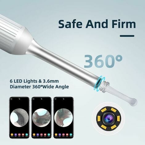 Kit de nettoyage des oreilles intelligents sans fil avec caméra et lumière  LED NE3