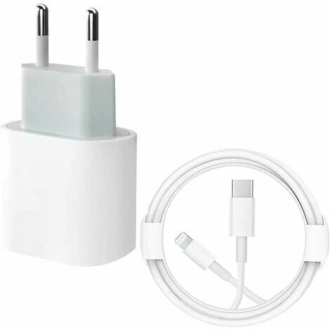Chargeur Rapide iPhone, 20W Chargeur avec Câble USB C vers Lightning 1m  Certifié MFi, USBC Prise Secteur Type C Mural Alimentation Adaptateur pour  iPhone 14/14 Pro/14 Pro Max/14 Plus/13/12/11/SE/iPad : :  High-tech