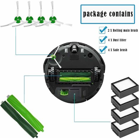 vert - Accessoires de remplacement pour IRobot Roomba E5 E6 E7 I7 + I6 I8  I3 I4 Plus 3150 E & I Series, filtr