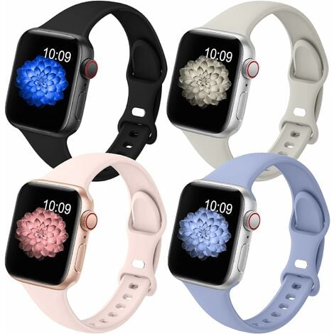 Lot De 4 Bracelets Fins Compatibles Avec Apple Watch Band 38 Mm 40