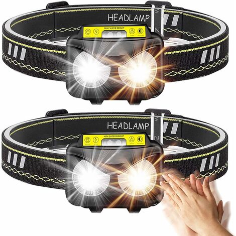 14€01 sur 2pièces Lampe Frontale Lumix 230 Puissante Rechargeable LED USB  COB XPE Induction Torche Frontale 5 Modèles d'Éclairage pour Pêche Camping  Randonnée Running Lecture - Torches - Achat & prix