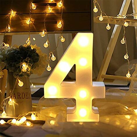 Lampe à chiffres LED, chiffres lumineux 0 à 9, décoration LED pour