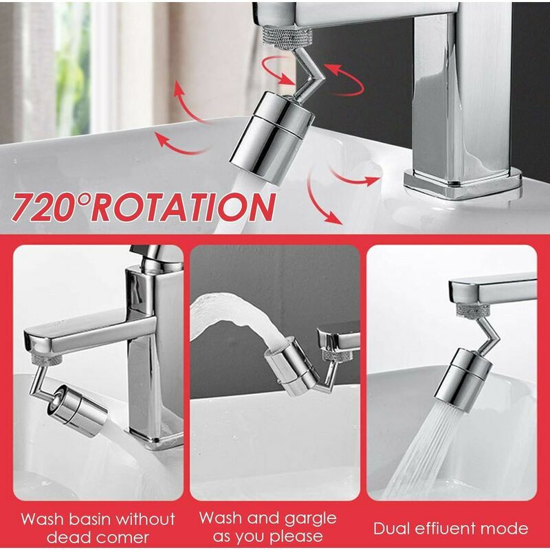 CCYKXA Aérateur de Robinet - 720° Pivotant Tête de Robinet de