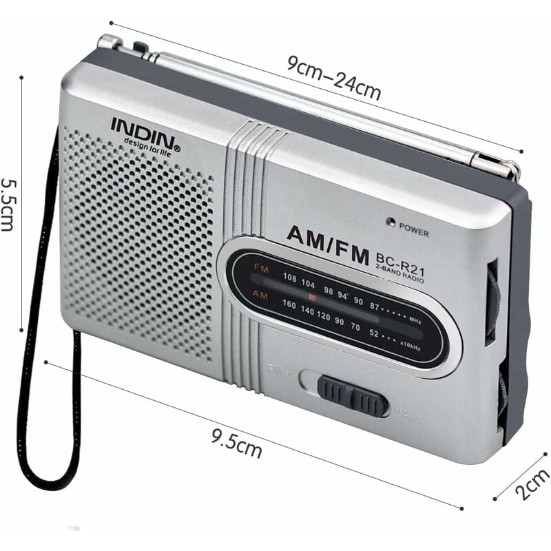 DE-333 Mini Radio Portable - Poste Radio Transistor avec Bouton FM, Pile  Remplaçable