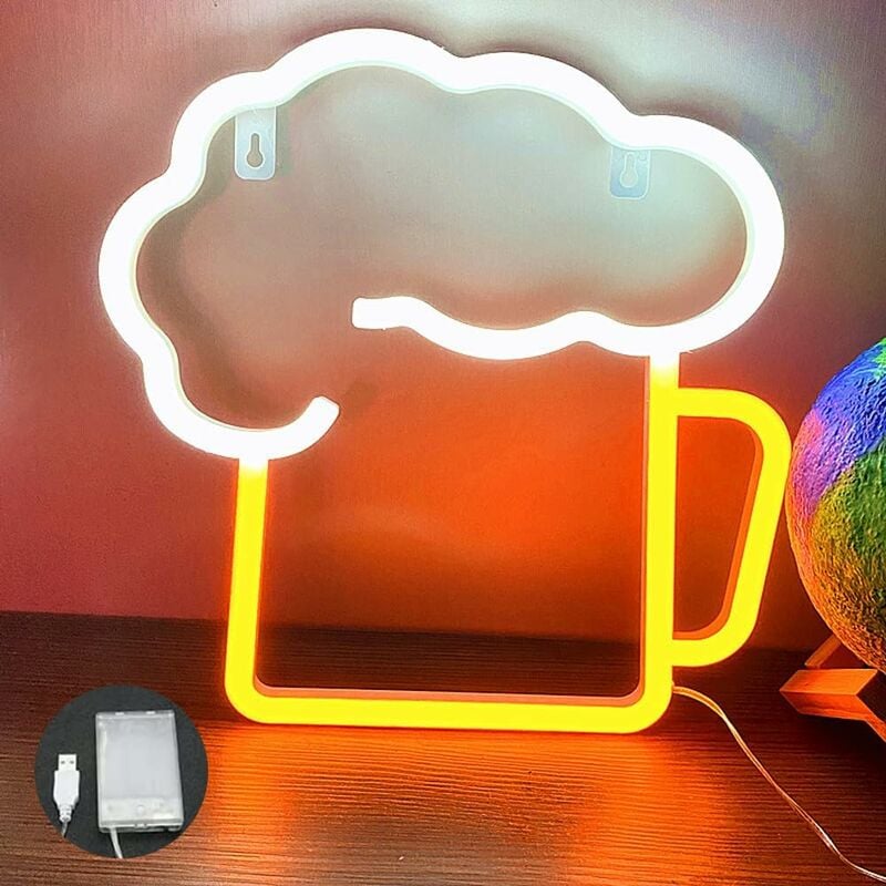 Panneau lumineux néon à LED pour burger, panneau lumineux à suspendre,  alimenté par USB, pour maison, bar, bière, fenêtre, boutique, chambre, puby  : : Luminaires et Éclairage