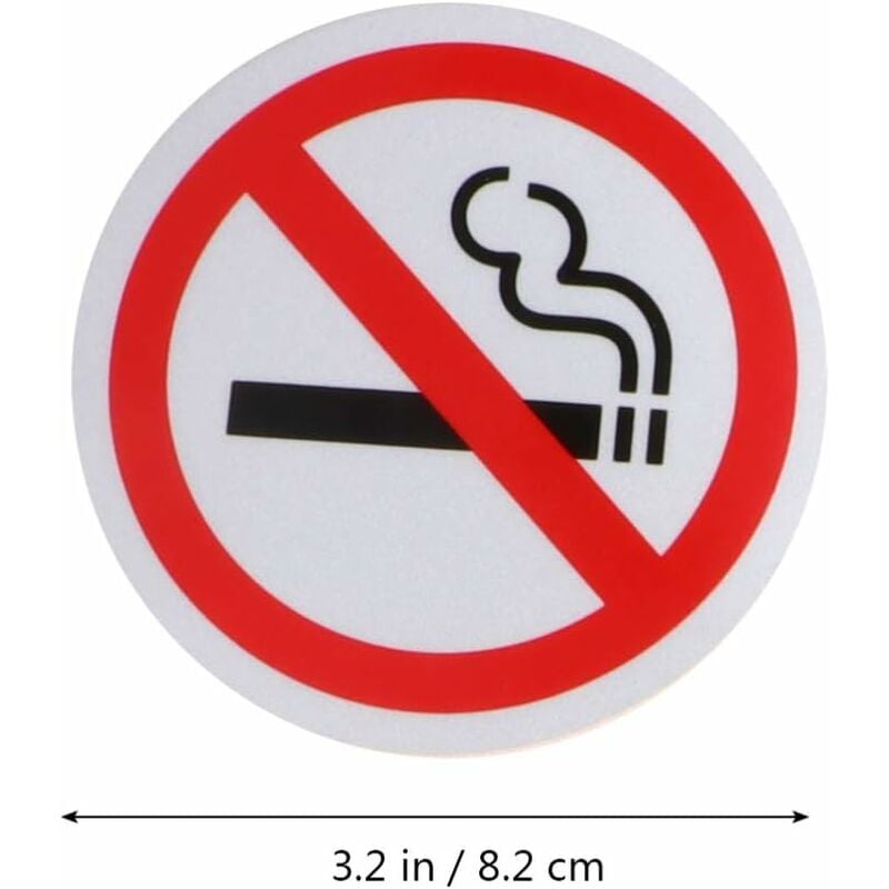 Aucun Signe de Fumer Autocollant 6 Pièces 82 Mm Voiture Van