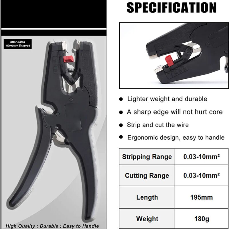 CCYKXA Pince à dénuder et coupe-fil automatique, outil de dénudage de fil  robuste 2 en