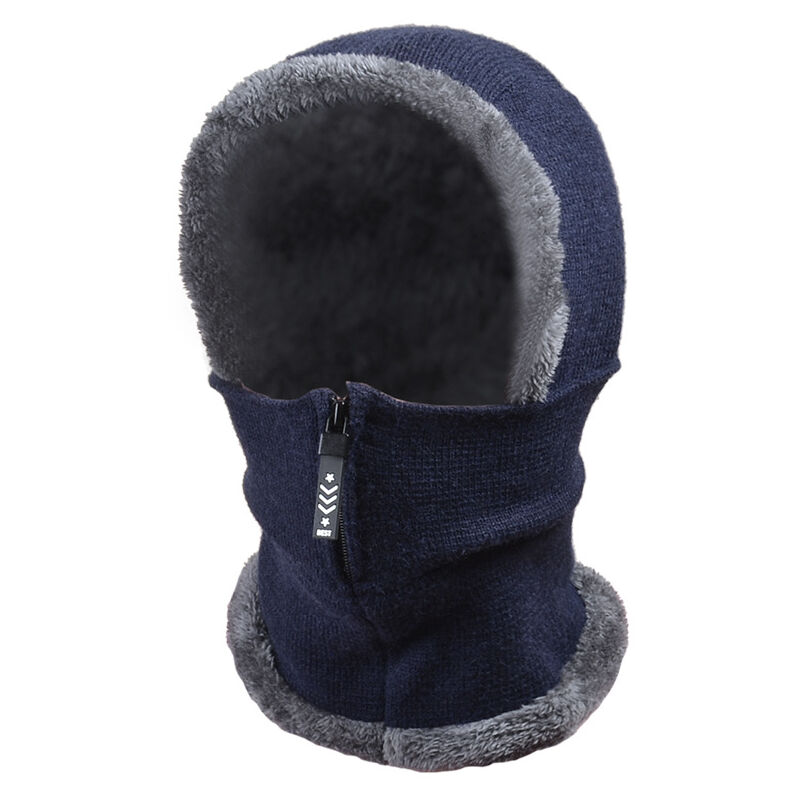 Chapeau chaud d'hiver, bonnet écharpe élastique, chapeau écharpe masque  facial, cagoule de ski de course