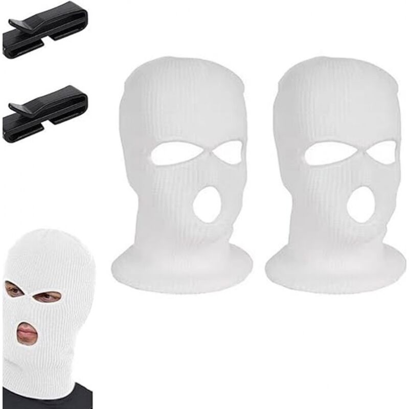 Masque facial complet à 3 trous pour homme et femme, cagoule de Ski d'hiver,  couvre-tête tricoté