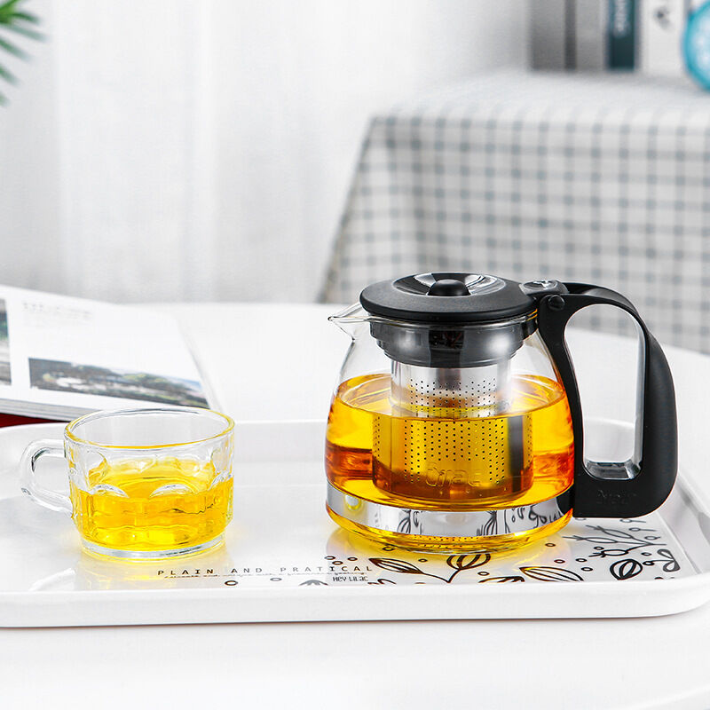 Théière en verre résistant à la chaleur, avec infuseur à thé en inox -  Boutique de la Cuisine