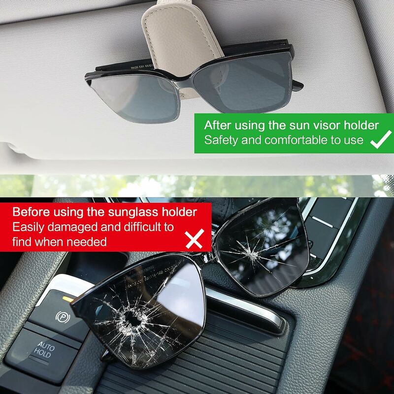 Support de lunettes pour pare-soleil de voiture, boîte de rangement de  lunettes de vue auto porte-visière de soleil de voiture lunettes de soleil  porte-clip décoration, accessoires de voiture intérieure appliquer t