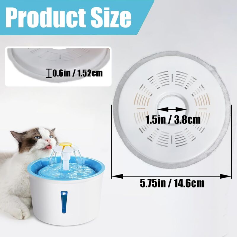 6 Filtres De Rechange Pour Fontaine à Eau Chat - Triple Filtration (résine, Charbon Actif)
