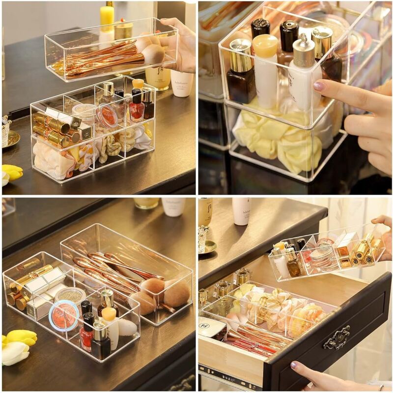 Organisateur Palette Maquillage Kiuiom - 3 Boîtes Transparentes Pour Fards à Paupières