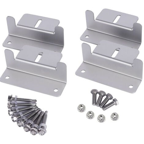 CCYKXA Lot de 4 supports en Z pour panneau solaire-100mm pour montage sur toit de panneau solaire avec écrous et boulons pour camping-car, bateau, toit, mur et autres installations de toit hors grille