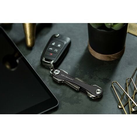 CCYKXA Porte-clés compact et organiseur de trousseau à clés (jusqu'à 22 clés,  Noir) - Organisateur