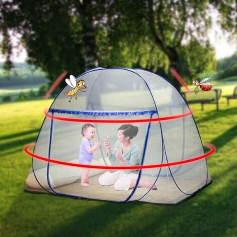 CCYKXA Moustiquaire Pop Up pour lit double, fermeture à glissière à double porte, tente portable, moustiquaire de voyage, installation facile et rapide
