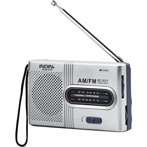 CCYKXA Radio Portable Petit Poste Radio Argent FM/AM (MW), Bouton de  Réglage Extra Large, Mini