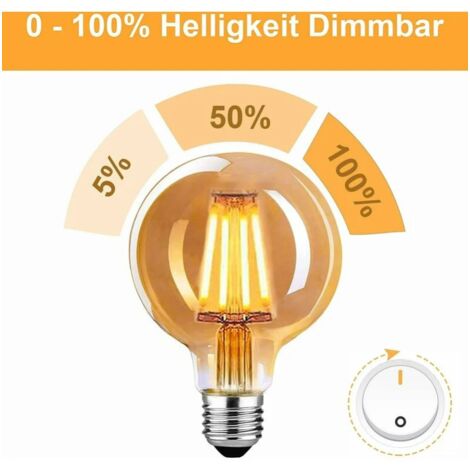 CCYKXA Ampoule LED E27 Vintage- 4 paquets, Ampoule E27 Vintage Dimmable 4W G80,Ampoule Vintage E27 Blanc Chaud 2700K, Ampoule LED Vintage Idéal Pour Suspension, Lampe de Table, Applique