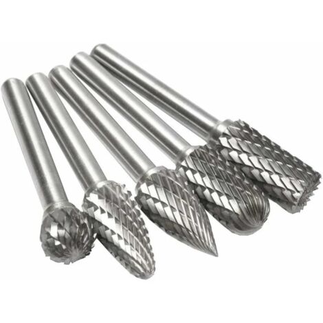 6 Fraises Rotatives En Carbure De Tungstène - Pour Coupe Aluminium - Tige 1/4 - Neuf Dans Son Emballage