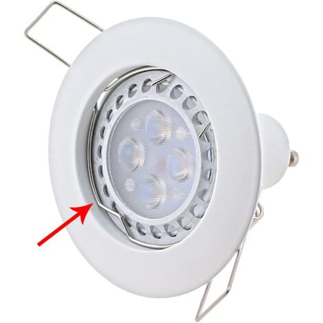 24 Anneaux De Fixation Pour Spot GU10/MR16 - Argenté - Acier Inoxydable - Pour LED Ou Halogène