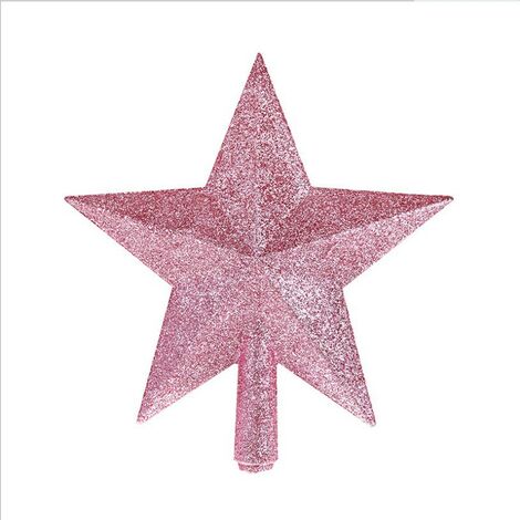 Étoile Scintillante Pour Sapin De Noël - Cimier Lumineux LED Argenté 20x25cm Avec Effet Brillant